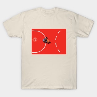 Russ Westbrook Dunk Minimalist from above Thunder T-Shirt